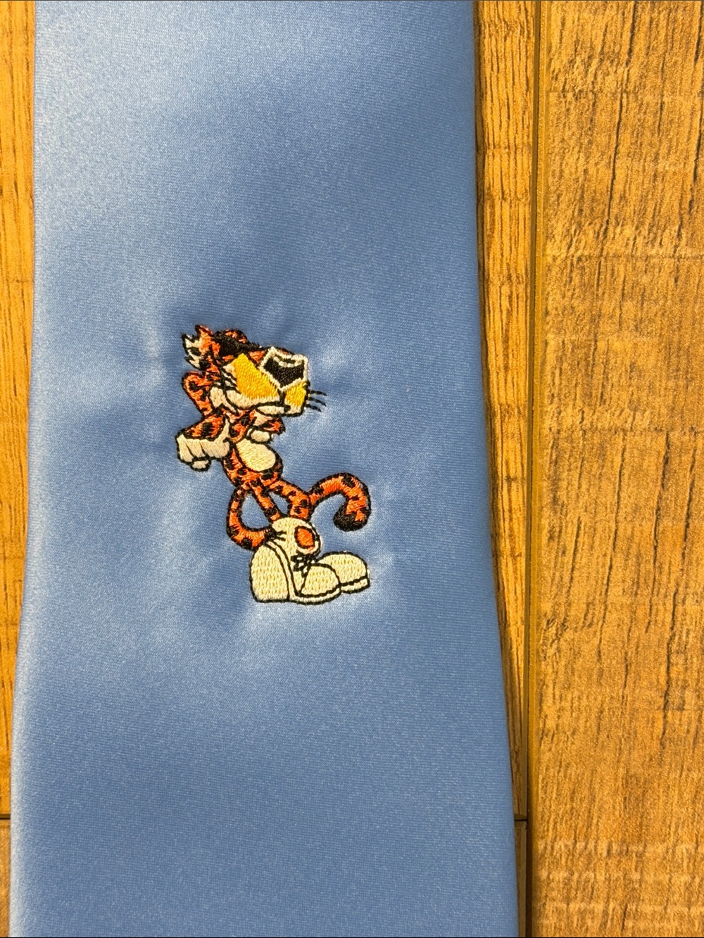 Wolfmark Neckware Silk Blue Chester Cheetah for Cheetos Embroidered Tie NWT
